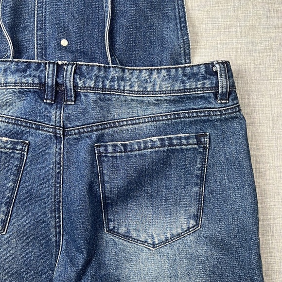 Small(3) & XL(15) Tinseltown Dark Wash Denim Shortall Overalls Shorts Juniors - Picture 6 of 7